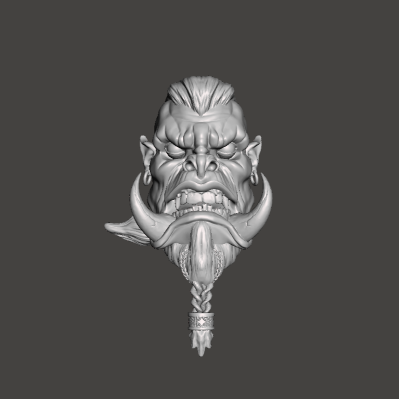 Bone Breaker Orc Braided Head